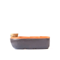 Self-watering seed pot | Non-toxic Terracotta seed tray no plastic | glaze color bat ray dark slate self-watering pot | Orta Sixie